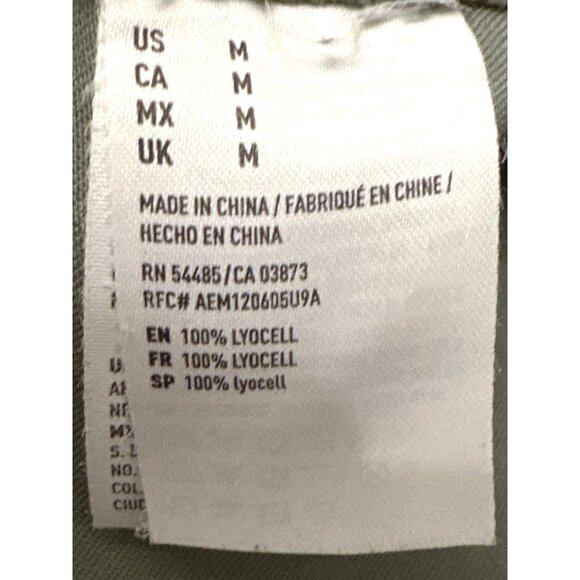 American Eagle Outfitters Boyfriend Fit Button Up Shirt Medium Green Long Sleeve - Picture 7 of 11